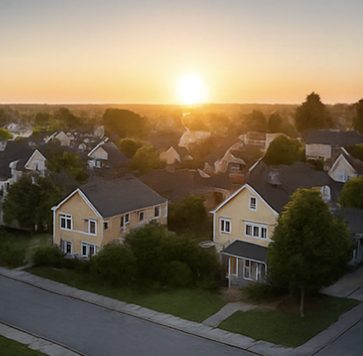 Neighborhood at sunrise